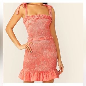 Wild Honey Pink Tie Dye Smocked Dress